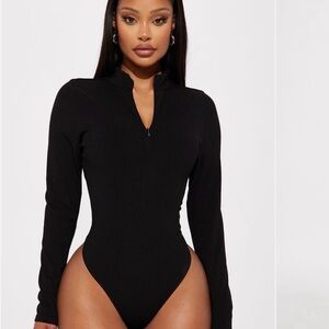 Black Zip-Up Bodysuit